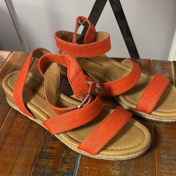 Lucky Brand Orange Sandals with Ankle Strap - Picture 8 of 11